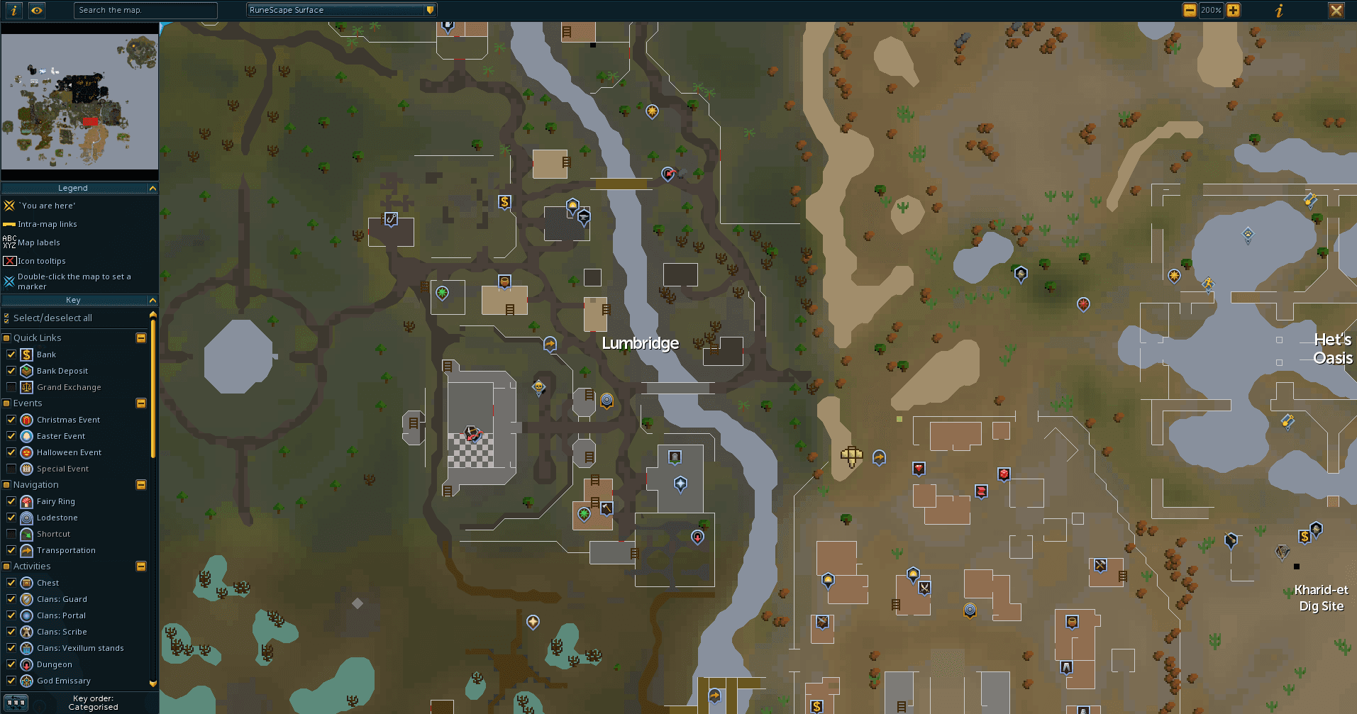 RuneScape minimap interface